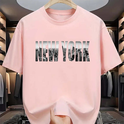 Simple Fashion New York Letters T Shirts For Men Summer Trendy Hip Hop 3D Printed T-shirts Loose Streetwear Breathable Tees Tops
