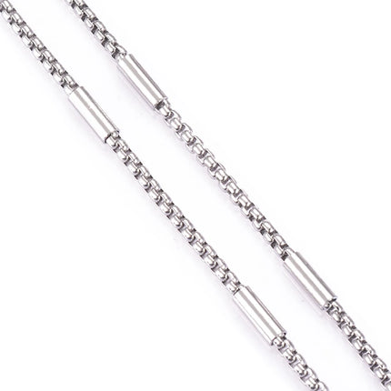 New 1 piece Stainless Steel Square Pearl Chain Necklace 3:1 Handmade Box Chain DIY Jewelry Making Bracelet Anklet Necklace