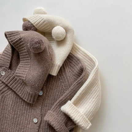 MILANCEL Baby Rompers Toddler Girls Knit Jumpsuits Solid Boys Romper Infant Clothes
