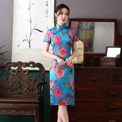 Ethnic Style Party Performance Costume Hanfu Cheongsams Autumn Chinese Style Dress for Women Clothing Fashion Clothes Qipao