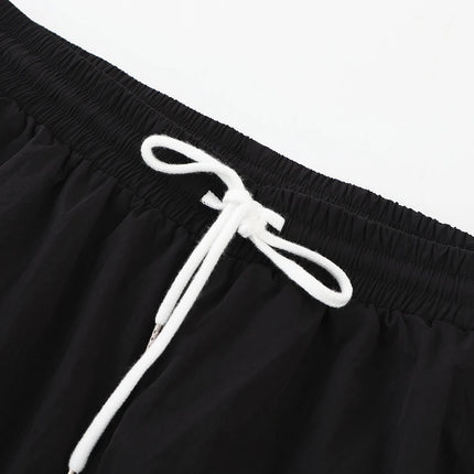 American Side Stripe Letter Embroidered Wide Leg Casual Pants Men's Summer Loose Draped Sports Trousers