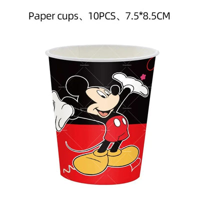 Mickey Balloon Cartoon Mouse Minnie Decorations Party Happy Birthday Banner Cake Topper Disposable Tableware Background Gift Bag