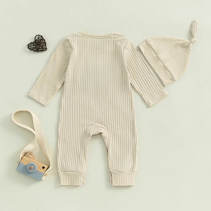 Newborn Boy Clothes Baby Boy Coming Home Hospital Outfit Little Dude Romper Jumpsuit+Hat Clothing Set