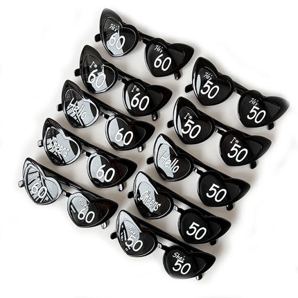I'm 30th 40th 50th 60th Birthday Party Glasses Personalised Heart Shaped Sunglasses for Women Men Birthday Gift Party Supplies