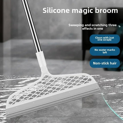 Magic Silicone Broom Lengthen Floor Cleaning Squeegee Pet Hair Dust Brooms Bathroom Floor Wiper Household Cleaning Tools