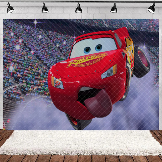 Cartoon Racing Mobilization Backdrop Boy Birthday Party Decoration Balloon Cake Background Photography Supplies Banner Prop