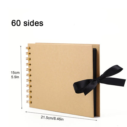 ZK20 80 Sides Black Memory Books DIY Craft Photo Albums Scrapbook Cover Kraft Album For Wedding Anniversary Gifts Memory Books