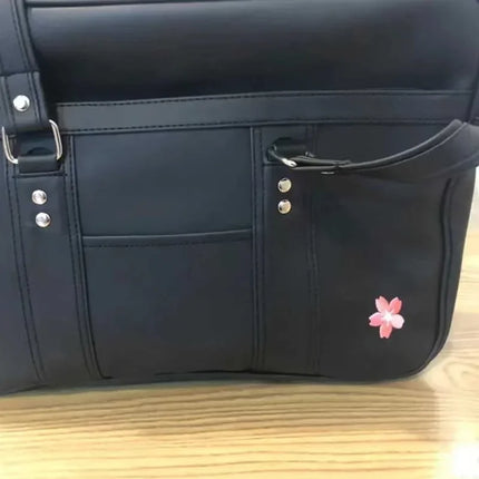 2024 New Women Japanese JK Uniform PU Bag Student Commuter School Bag Large Capacity One Shoulder Straddle Bags Handbag ToteBag