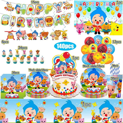 Circus Theme Clown Birthday Party Decoration Tableware Cup Plate Balloon Backdrop Baby Shower Kids Birthday Party Supplies Toy