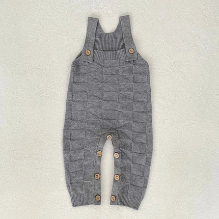 2025 New Autumn 0-24M Newborn Baby Boys Girls Knitted Jumpsuit Sleeveless Solid Color Overalls Toddler Baby Girl Knitted Romper