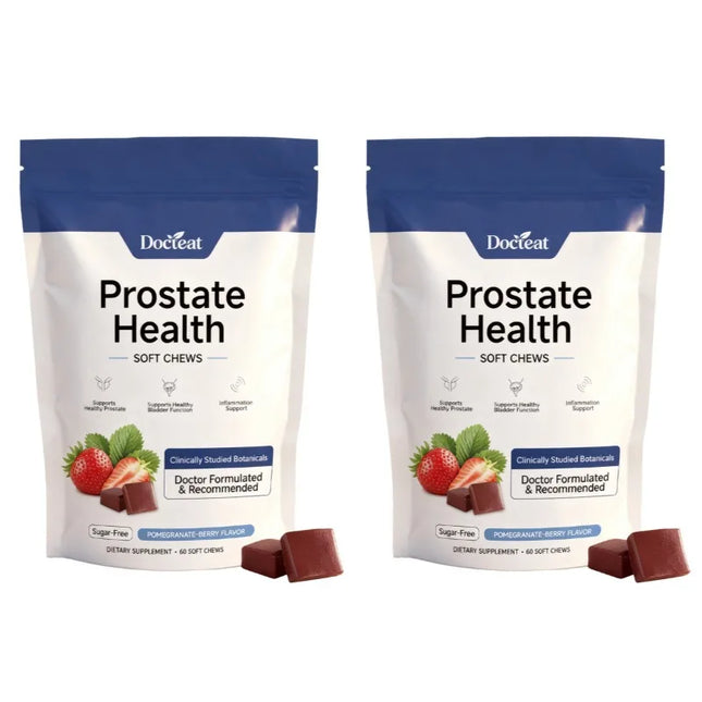 Men Prostate Wellness Soft Chews 60 Count Beta Sitosterol Zinc Selenium Vitamin C Reishi Nettle Sugar Free Pomegranate Berry