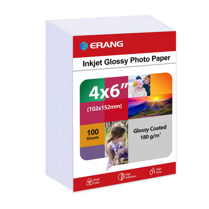 180g/200g/230g 100 Sheets 4x6" Photo Paper, 10.2cmx15.2cm Premium Glossy Photo Paper Picture Paper Printer Brochure Paper Glossy