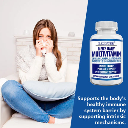 Men's Daily Multivitamin, Vitamins & Minerals, Daily Nutrition, Digestion, Brain, Skin Health, Immunity & Energy Support