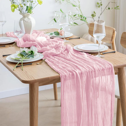 Sage Green Cheesecloth Table Runner Rustic Boho Gauze Blue Pink Table Runner Wedding Baby Shower Birthday Party Home Decorations
