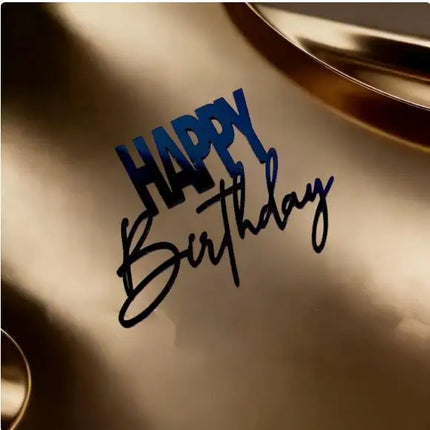 New Side Happy Birthday Cake Toppers Decoration Gold Acrylic Kids Birthday Party Cake Topper for Baby Shower Gift Baking Supplie