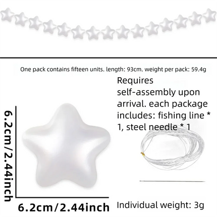 Wedding Backdrop Wall Decor - Faux Large Pearl - DIY Beaded Garland White Ball Pendant & Figurine