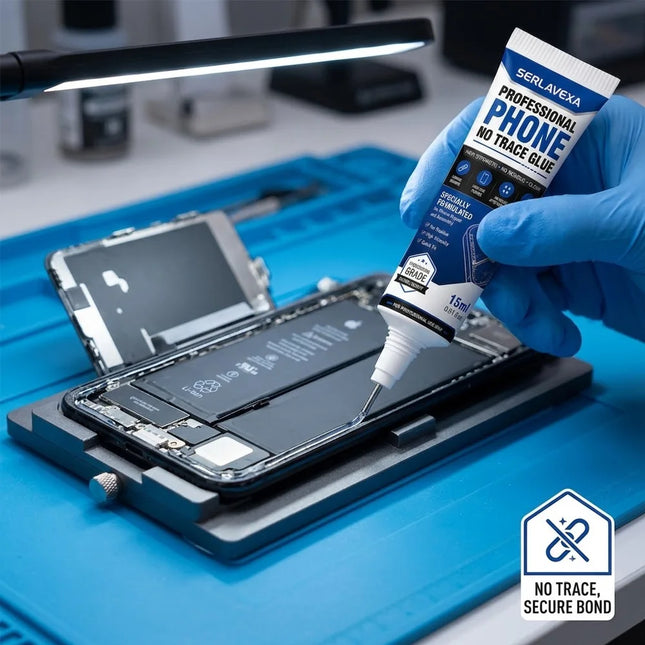 Phone Repair Glue and Adhesive Remover Kit with Precision Needle Tips and Cleaning Swabs for Screen Back Cover Frame Assembly
