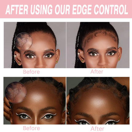 4pcs/Set 30g Edge Control Gel for Women Non-greasy Long Lasting Anti-frizz Wax Natural Ingredients Finishing Gel Cream and Brush
