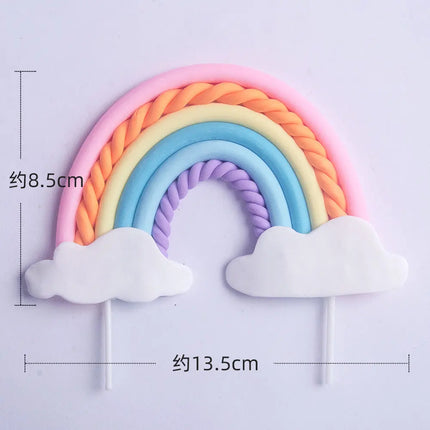 Rainbow Unicorn Cake Topper Birthday Cake Ornament Girl Unicorn Baby Shower 1st Birthday Party Kid Cake Dessert Christening Gift