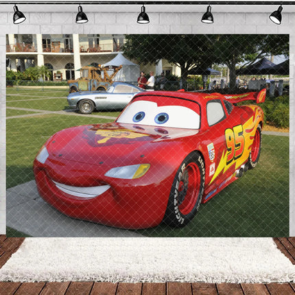 Cartoon Racing Mobilization Backdrop Boy Birthday Party Decoration Balloon Cake Background Photography Supplies Banner Prop