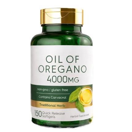 65:1 Oregano Leaf Extract Softgels Digestive Wellness Antioxidant Support with Olive Oil and Carvacrol 150 Count