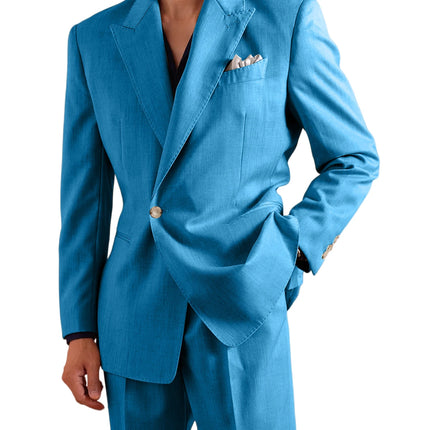Men's Linen Set 2 Piece Peak Lapel 1 Button Slim Fit Blazer Straight Trousers Lightweight Breathable Summer Casual Wedding Party