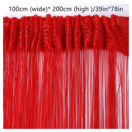 100x200cm Thread Curtains Screen Ribbon String Divider Blind for Living Room Door Wall Window Panel Tassel Curtain