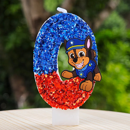 Paw Patrol Candle 0-9 Number Candle Paw Patrol Cartoon Character Party Cake Plug-in Birthday Cake Decoration Baby Shower Gift