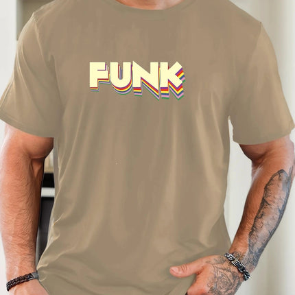 Men's T-Shirt 2025 New Arrival Retro Funk Graphic Vibrant 3D Typography Colorful Print Stylish Top Daily Casual
