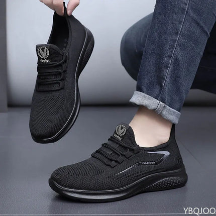 Men's Trendy Flat Bottom shoes Mesh Non Slip Lace Up Casual comfortable Shoes Lightweight Fashion Running Men sneakers