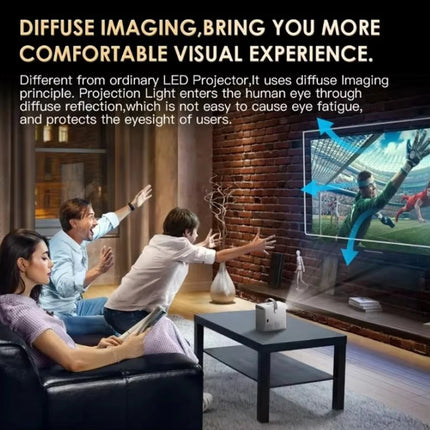 Portable Android 10.0 Smart Projector Allwinner H700 2GB+8GB 400Lumen 1280*720P 4K Supported 2.4G WiFi BT HD-IN Projector