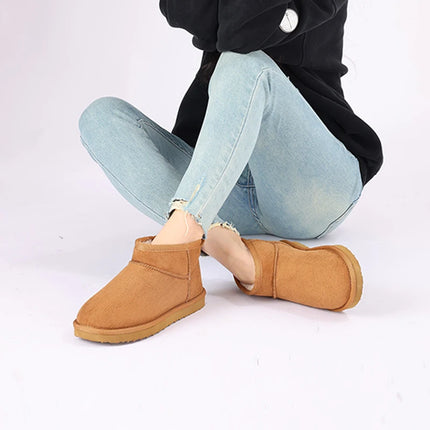 Comwarm Winter Fuzzy Snow Boots Women Fashion Brand Plush Short Ankle Boots Indoor Cotton Women Shoes Fur Home Women Mini Boots