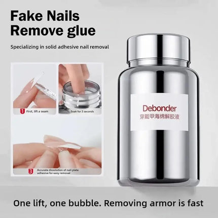 1PCS NEW Professional Nail Polish Remover Gel Remover Glue Off for False Nails No Damage Press-on Nails Removal Nail Glue