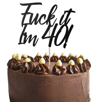 40 Birthday Cake Toppers-Black Glitter, Funny 40th Cake Topper for Men,40 Cake Topper For Women, 40th birthday decorations