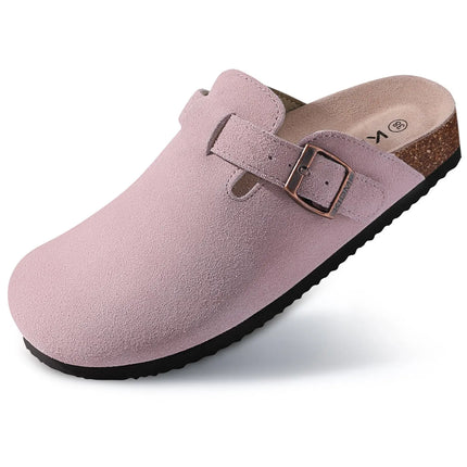 Litfun Retro Cork Clogs Slippers For Men Fashion Men Mules Shoe with Arch Support Unisex Classic Beach Shoes Men's Suede Sandals