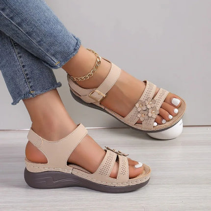 New Style Ladies' Sandals - Stylish Orthopedic Wide-toe Soft-soled Beach Wedge Sandals - Women's Casual Outdoor Shoes