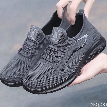 Men's Trendy Flat Bottom shoes Mesh Non Slip Lace Up Casual comfortable Shoes Lightweight Fashion Running Men sneakers