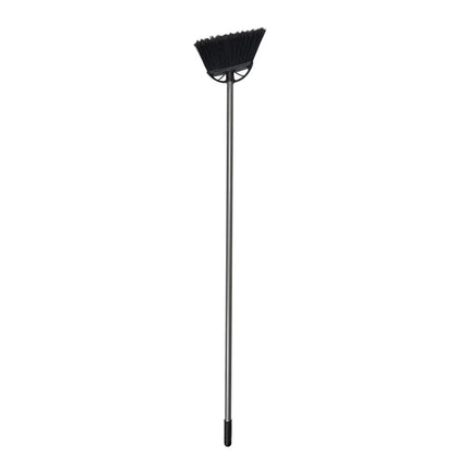 (3 Pack) 10‑Inch Angled Broom, Split‑Tip Fiber Sweeping Broom with Metal Handle, Multi‑Surface Cleaning for Tile, Marble, Wood & Linoleum Floors