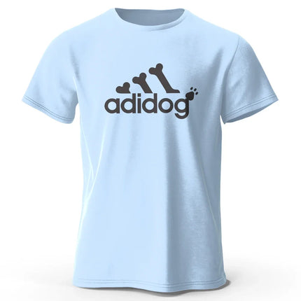 Men's Adidog Printed T-Shirt 100% Cotton Oversized Funny Graphic Tees for Men Women Summer Tops