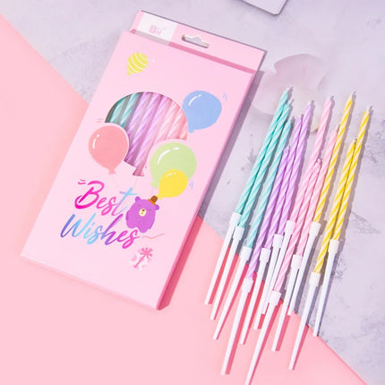 6/12ps Cakelove  Colorful Birthday Candles With Stand Star Heart Cake Candle Baby Children Birthday Party Supplies Wedding Decor