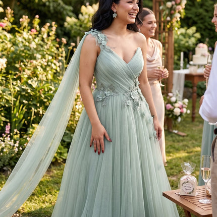Lucy Light Green Party Evening Dress Mesh Grace Eid Al-fitr Line A Prom Dresses 2024 Ball Gowns Formal Wedding Long Customized