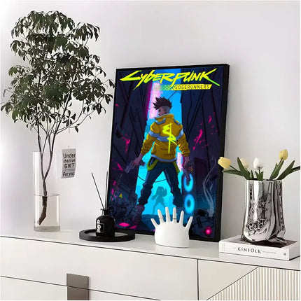 C-Cyberpunk Edgerunners Poster HD art sticky wall waterproof home living room bedroom bar aesthetic decoration