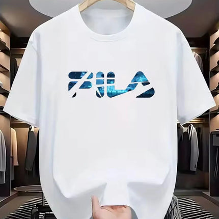 New men's running T-shirt - Spring/Summer lightweight top - Cool letter print - Breathable and casual sports T-shirt