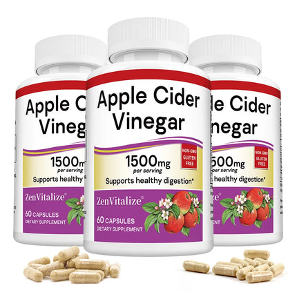 Apple Cider Vinegar Supplement - 120 Capsules, for Men and Women, Supports Digestion, Keto Routines, and Balanced Nutrition