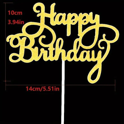40pcs Happy Birthday Cake Topper Bling Sparkle Decoration Sign Happy Birthday Cake Topper Birthday Dessert Decoration