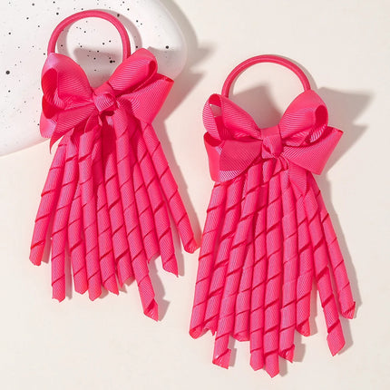 2pcs Girls' Bow Tassel Headband  for Children Babies Girls Parties Dances Ponytails Fixed Hair Accessories Baby Hair Accessories