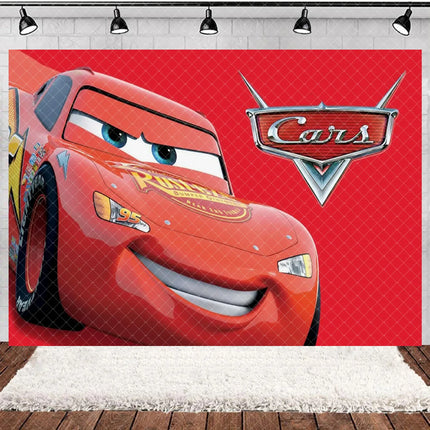 Cartoon Racing Mobilization Backdrop Boy Birthday Party Decoration Balloon Cake Background Photography Supplies Banner Prop
