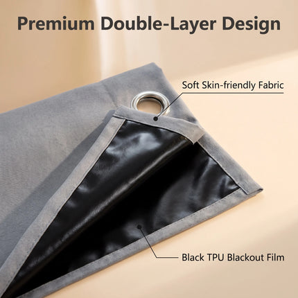 1panel Solid 100% Blackout Curtains with Grommets, Total Privacy Drapes for Bedroom, Beautiful Curtains for Living Room