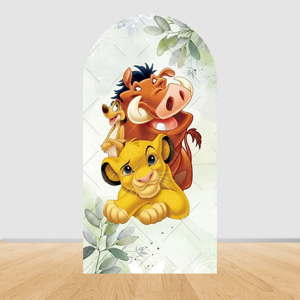 Simba The Lion King Arch Photography Backdrop Cover Elastic Fabric Baby's 1st Birthday Party Decor Photo Studio Background Props