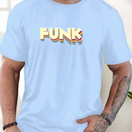 Men's T-Shirt 2025 New Arrival Retro Funk Graphic Vibrant 3D Typography Colorful Print Stylish Top Daily Casual